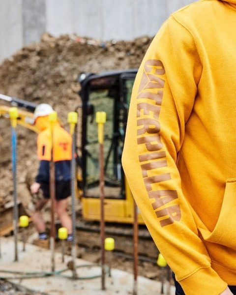 Худі чоловіча CAT Men's Men's Trademark Banner Hoodie Mustard Yellow Heather размер M 882600843542 фото
