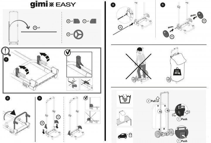 Сумка-тележка Gimi Easy 40 Red (168418) 168418 фото