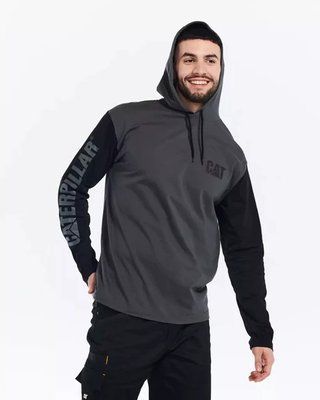 Худі чоловіча CAT UPF Hooded Banner Long Sleeve T-Shirt Dark Shadow XL 882600734123 фото