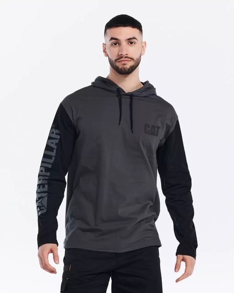 Худі чоловіча CAT UPF Hooded Banner Long Sleeve T-Shirt Dark Shadow XL 882600734123 фото