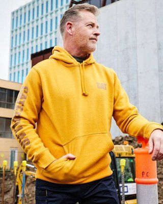 Худі чоловіча CAT Men's Men's Trademark Banner Hoodie Mustard Yellow Heather размер XL 882600843566 фото